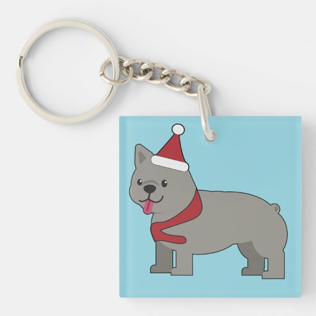 Santa Paws Holiday Key Ring (Front)