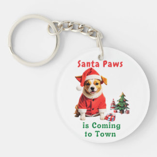 Santa Paws is Coming to Town Festive Pet Key Ring