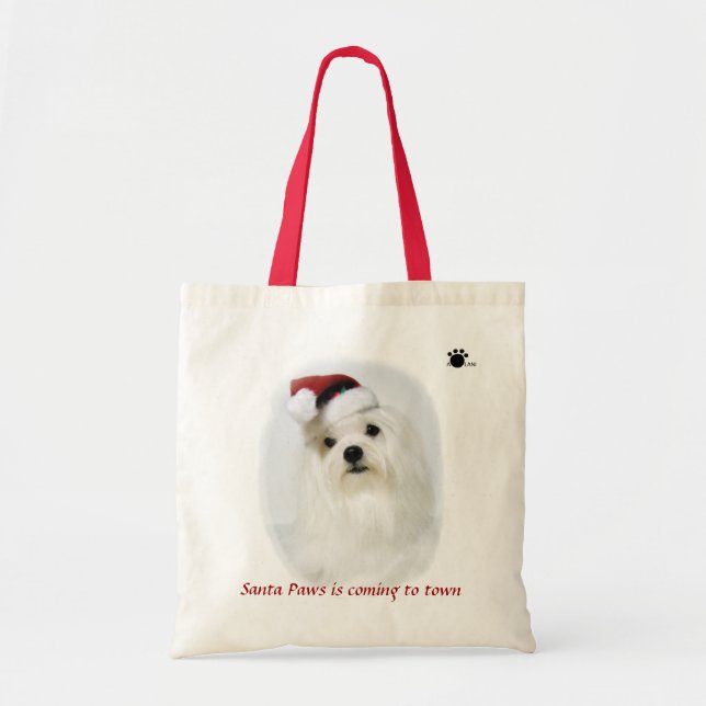 Santa Paws is coming to town tote Bag (Front)