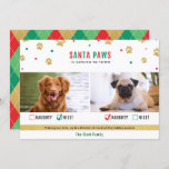 Santa Paws Naughty or Nice Two Dog Photo Card<br><div class="desc">Cute "Santa Paws is coming to town" two dog Christmas photo card with naughty or nice checkmarks.</div>