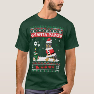 Santa Paws Rottweiler Merry Christmas Dog Funny Xm T-Shirt