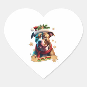 Santa Paws  Top Heart Sticker