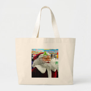 Santa Peace Love Party Destiny Savvy Digital Large Tote Bag