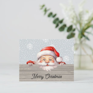 Santa Peek-a-Boo Christmas Card