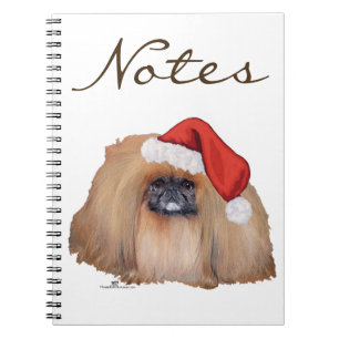 Santa Pekingese Spiral Notebook