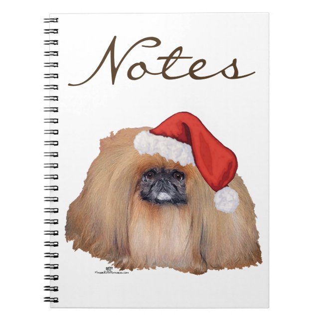 Santa Pekingese Spiral Notebook (Front)