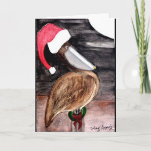 Santa Pelican Christmas Card