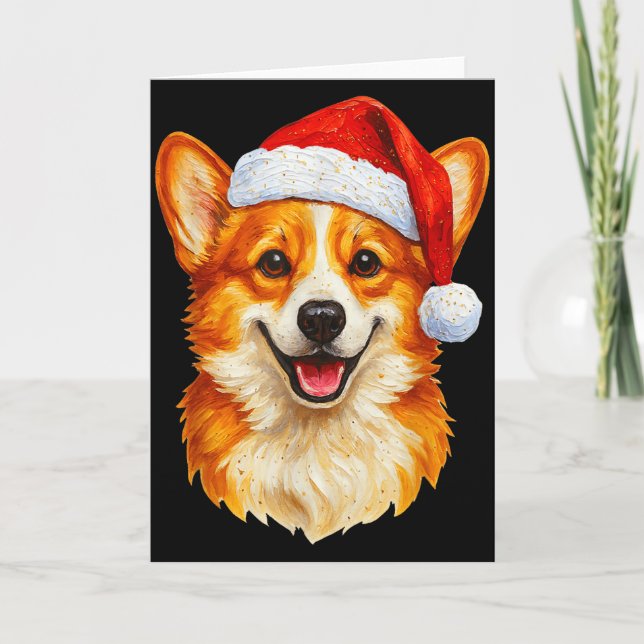 Santa Pembroke Welsh Corgi Christmas Welsh Corgi D Card (Front)
