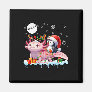 Santa Penguin Riding Axolotl Reindeer Christmas Se Magnet