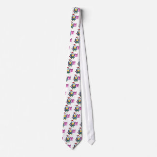 Santa Penguin with Christmas Gift and Candy Cane Tie