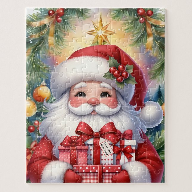 Santa Personalise Name Christmas Gift Jigsaw Puzzle (Creator Uploaded)