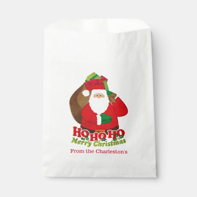 Santa personalised favour bag (Front)