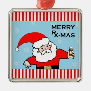 Santa Pharmacist Metal Tree Decoration