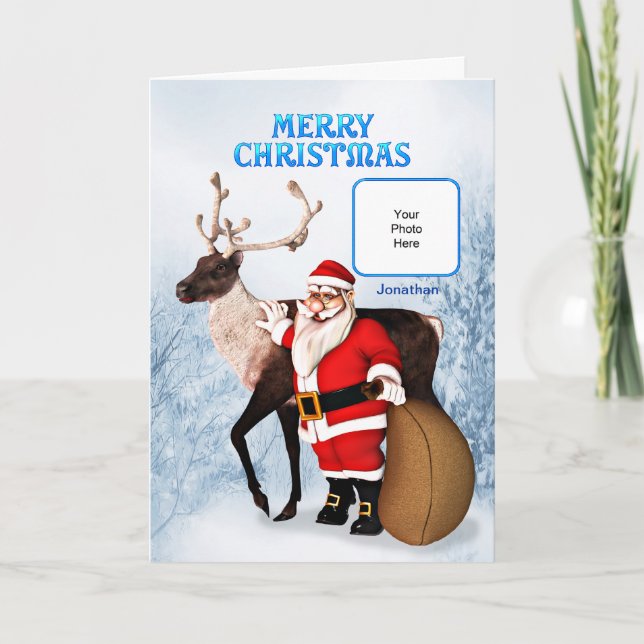 Santa Photo Card with a name (Front)