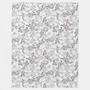Santa picking simple  line design fleece blanket