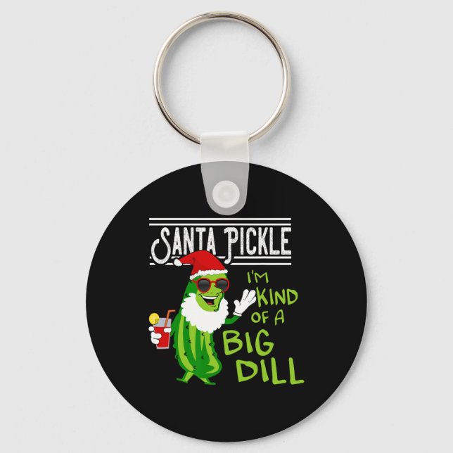 Santa Pickle Christmas In July  Key Ring (Front)