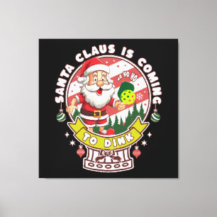 Santa Pickleball Christmas, Funny Santa Canvas Print