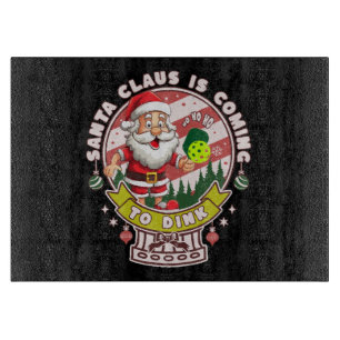 Santa Pickleball Christmas, Funny Santa Cutting Board
