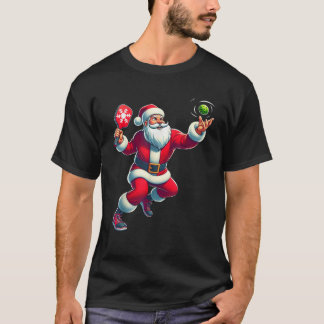 Santa Pickleball Christmas Women Men Kids Xmas Hol T-Shirt