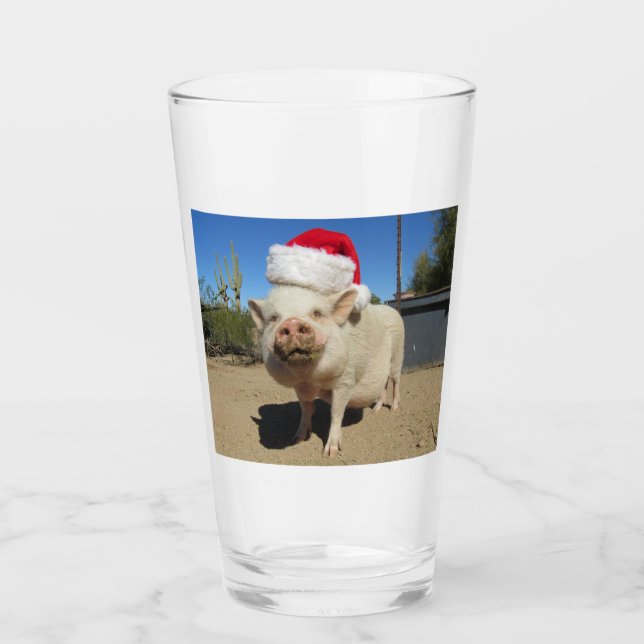 Santa Pig Glass (Front)