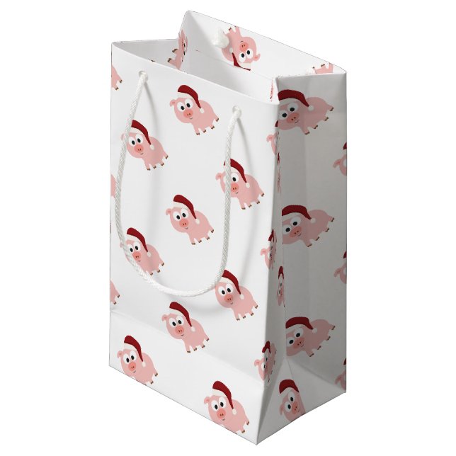 Santa Pig Small Gift Bag (Front Angled)
