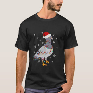 Santa Pigeon Christmas Cheer for Bird Lovers Long  T-Shirt