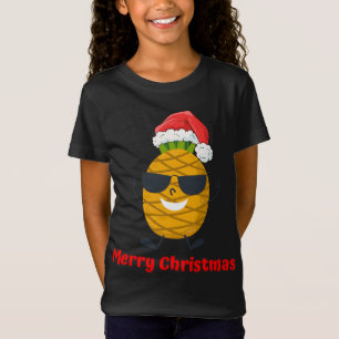 Santa Pineapple Merry Christmas Tree Pajama Vacati T-Shirt