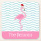 Santa Pink Flamingo Christmas Paper Coasters