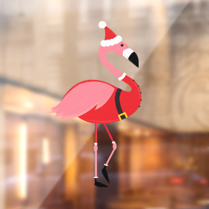 Santa Pink Flamingo Holiday Christmas