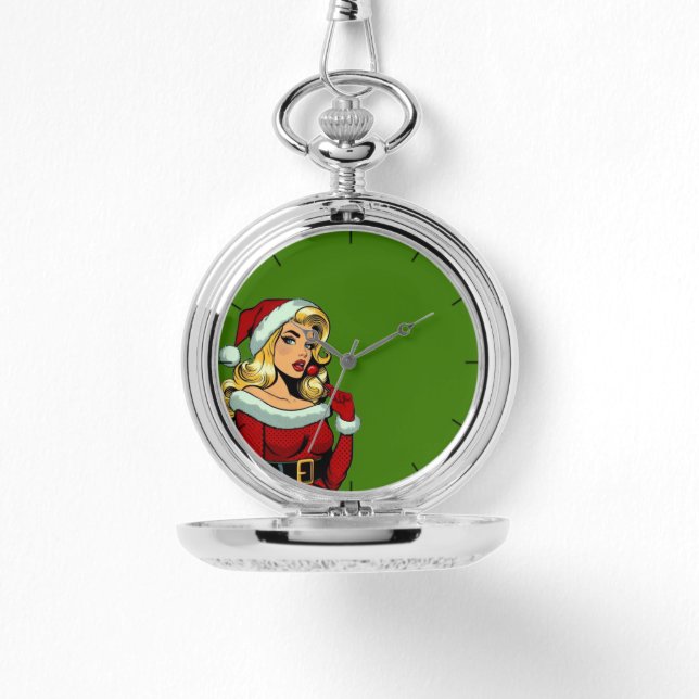 Santa Pinup: Pop Art Glam Watch (Front)