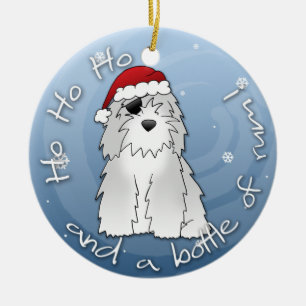 Santa Pirate Old English Sheepdog Ornament