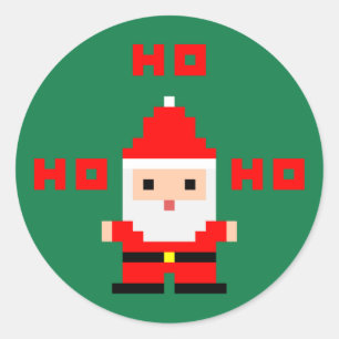 Santa Pixel Art 2 Classic Round Sticker