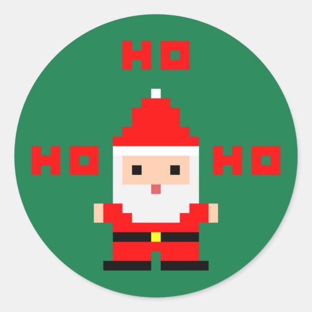 Santa Pixel Art 2 Classic Round Sticker (Front)