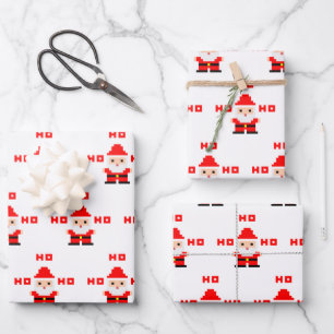 Santa Pixel Art 2 Wrapping Paper Sheet