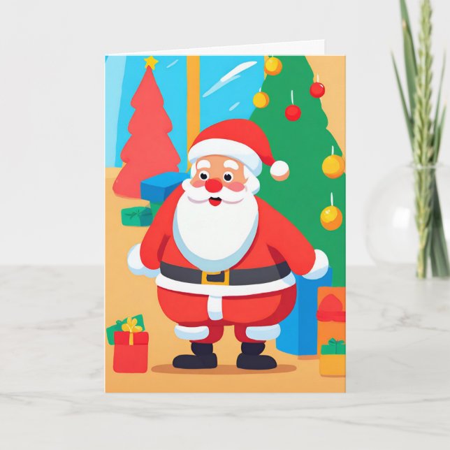 Santa Playful illustration Folded Holiday Card (Front)