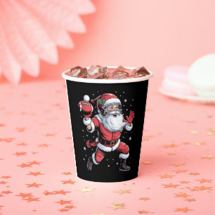 Santa Playing American Football Christmas  Paper Cups