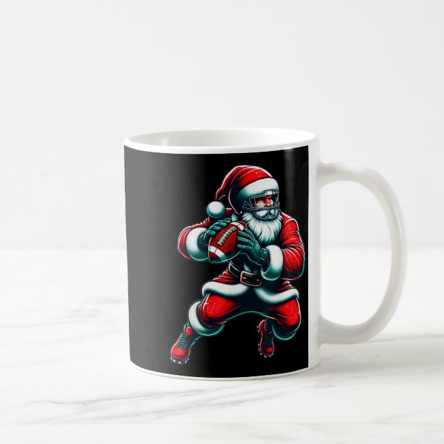 Santa Playing American Football Christmas Women Me Coffee Mug (Right)