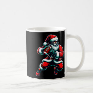 Santa Playing American Football Christmas Women Me Coffee Mug
