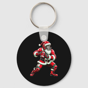 Santa Playing American Football Christmas Women Me Key Ring