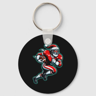 Santa Playing American Football Christmas Women Me Key Ring