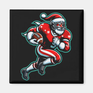 Santa Playing American Football Christmas Women Me Magnet