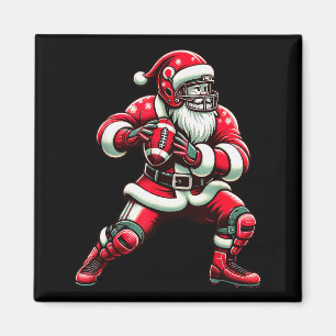 Santa Playing American Football Christmas Women Me Magnet
