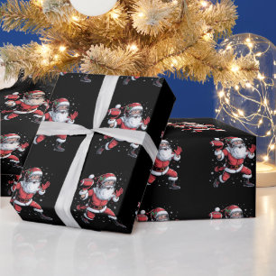 Santa Playing American Football Christmas  Wrapping Paper