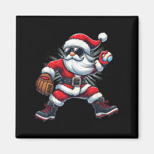 Santa Playing Baseball As Tcher Boys Kids Teens Ch Magnet