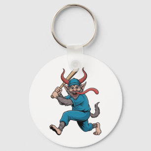 Santa Playing Baseball Christmas Baseball Player Key Ring