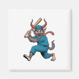 Santa Playing Baseball Christmas Baseball Player  Magnet