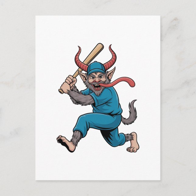 Santa Playing Baseball Christmas Baseball Player  Postcard (Front)