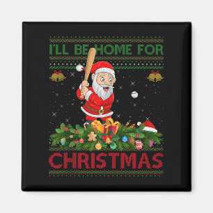 Santa Playing Baseball Ugly Xmas Sweater Style Chr Magnet