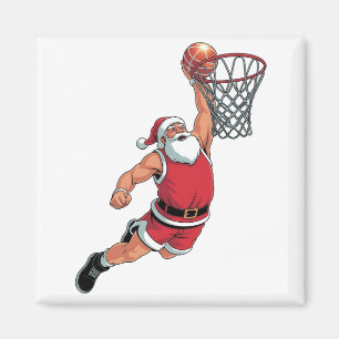 Santa Playing Basketball Christmas Sport Lovers Magnet