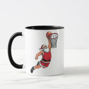 Santa Playing Basketball Christmas Sport Lovers Mug
